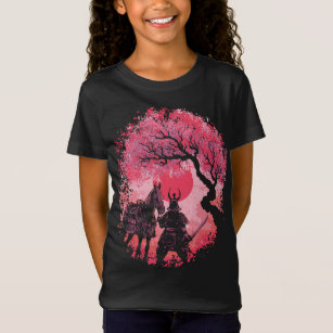 samurai warrior with horse in front of sunset  T-Shirt