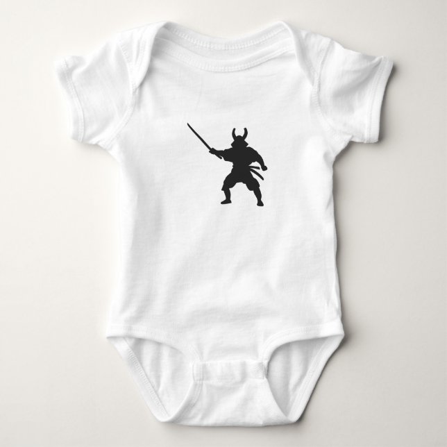 Samurai Warrior with sword - Choose back colour Baby Bodysuit (Front)