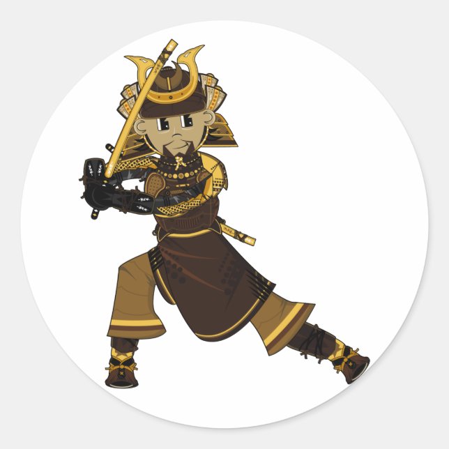 Samurai Warrior with Sword Sticker (Front)