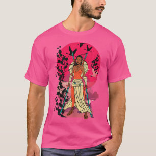 Samurai Warriors Japanese Fashion Japan Afro Afric T-Shirt