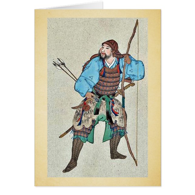 Samurai wearing armour and holding a bow (Front)