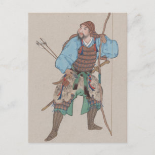 Samurai with Bow and Sword Postcard