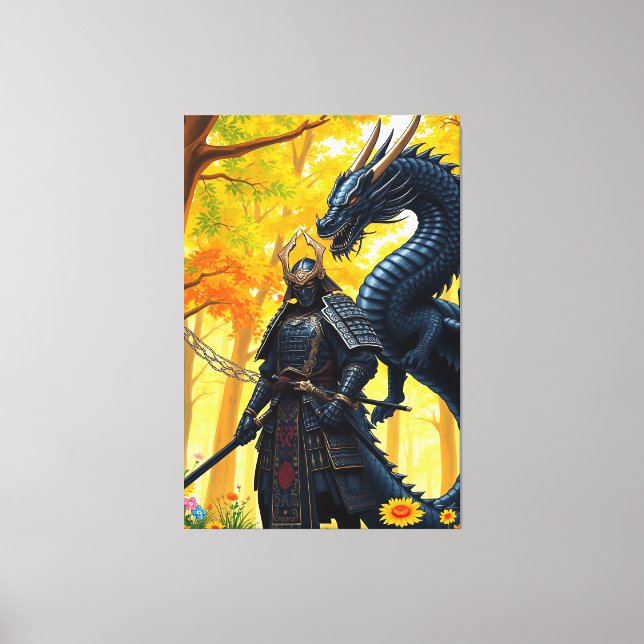 Samurai with Dragon  Canvas Print (Front)
