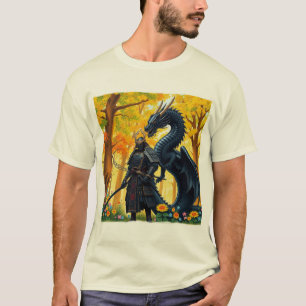 Samurai with Dragon T-Shirt
