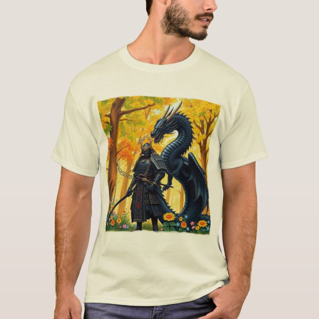 Samurai with Dragon | T-Shirt (Front)
