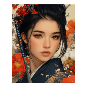 Samurai Woman, Samurai Warrior Woman Poster