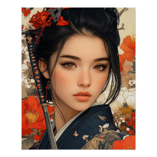 Samurai Woman, Samurai Warrior Woman Poster