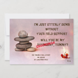 Samurai Zen Stones Groomsman customisable Invitation