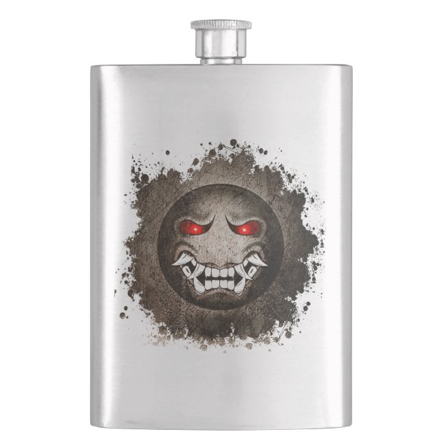 Samuraymoji Vintage Flashlight Hip Flask (Front)