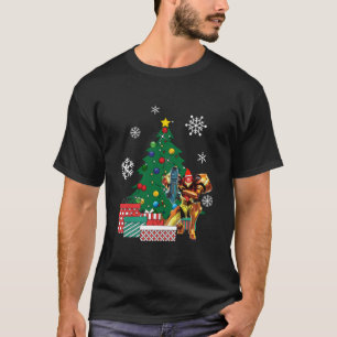 Samus Aran Metroid Around The Christmas Tree T-Shi T-Shirt