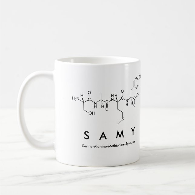 Samy peptide name mug (Left)