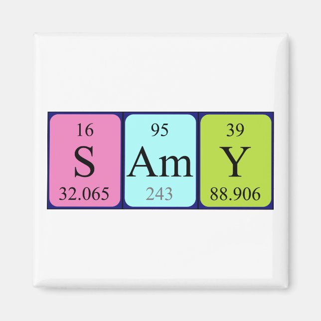 Samy periodic table name magnet (Front)