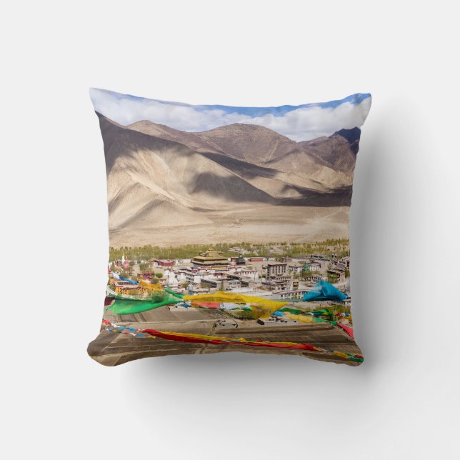 Samye monastery aerial view - Tibet, Asia Cushion (Front)