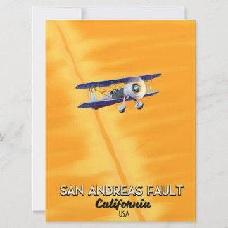 San Andreas fault California USA Travel poster. Invitation