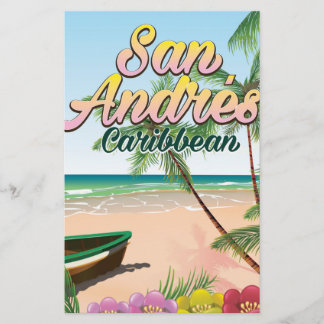 San Andrés island travel poster print Stationery