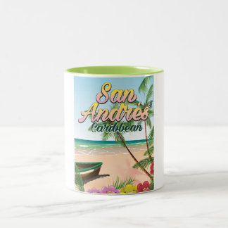 San Andrés island travel poster Two-Tone Coffee Mug