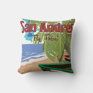 San Andrés vintage travel poster Cushion