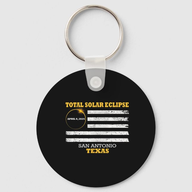 San Antonio 2024 Solar Eclipse 2024 040824 Eclipse Key Ring (Front)