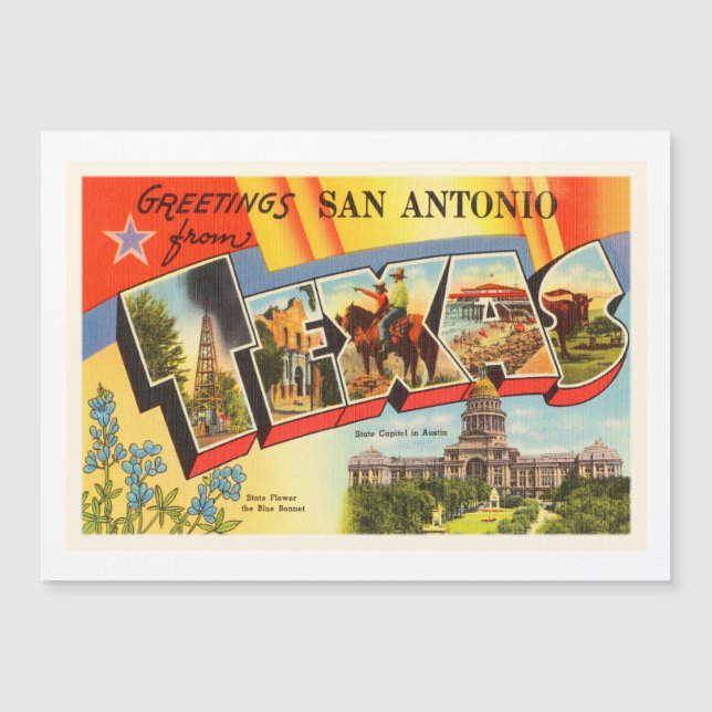 San Antonio #2 Texas TX Vintage Travel Souvenir (Front)
