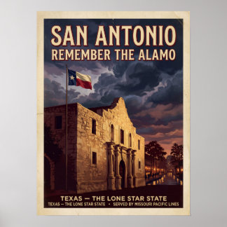 San Antonio Alamo Remember The Alamo Poster