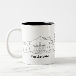 San Antonio Alamo Vacation Art of Texas Art Two-Tone Coffee Mug