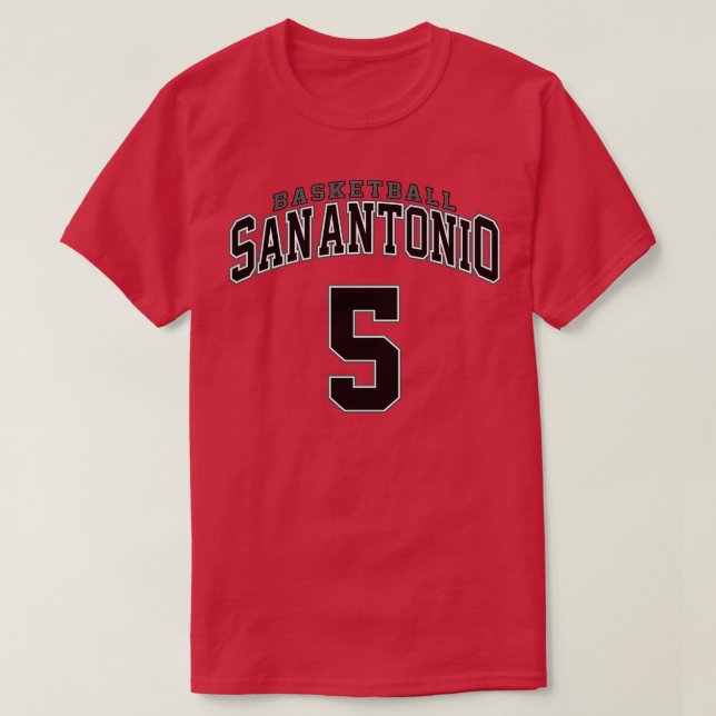 San Antonio Basketball Player Number 6 T-Shirt (Design Front)