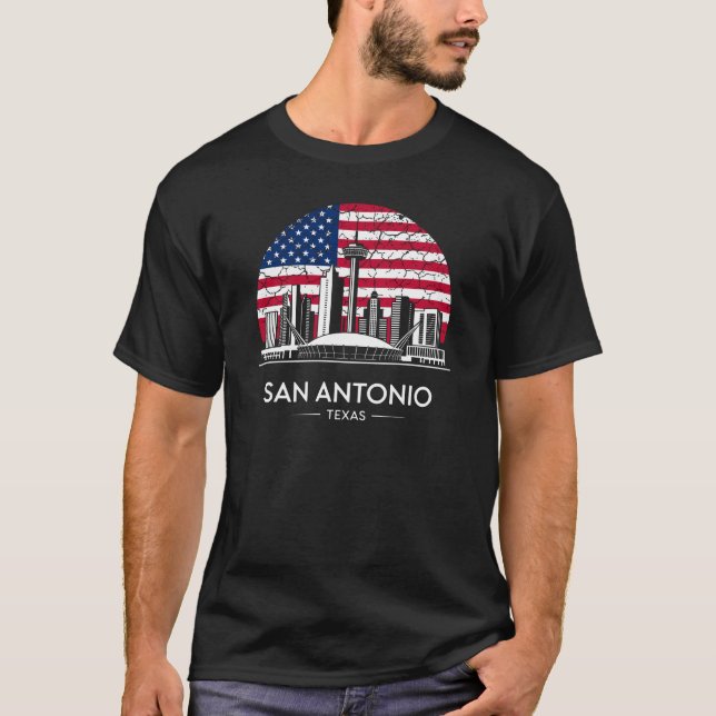 San Antonio City Texas Flag T-Shirt (Front)