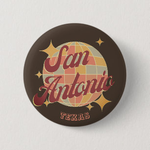 San Antonio City Texas Retro Vintage 6 Cm Round Badge