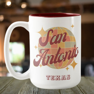 San Antonio City Texas Retro Vintage  Two-Tone Coffee Mug