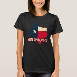 San Antonio City Texas Texan Flag Map T-Shirt
