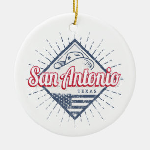 San Antonio City Texas United States Vintage USA Ceramic Tree Decoration