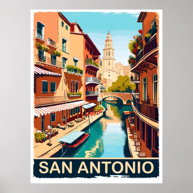 San Antonio, City, Travel Poster (Front)