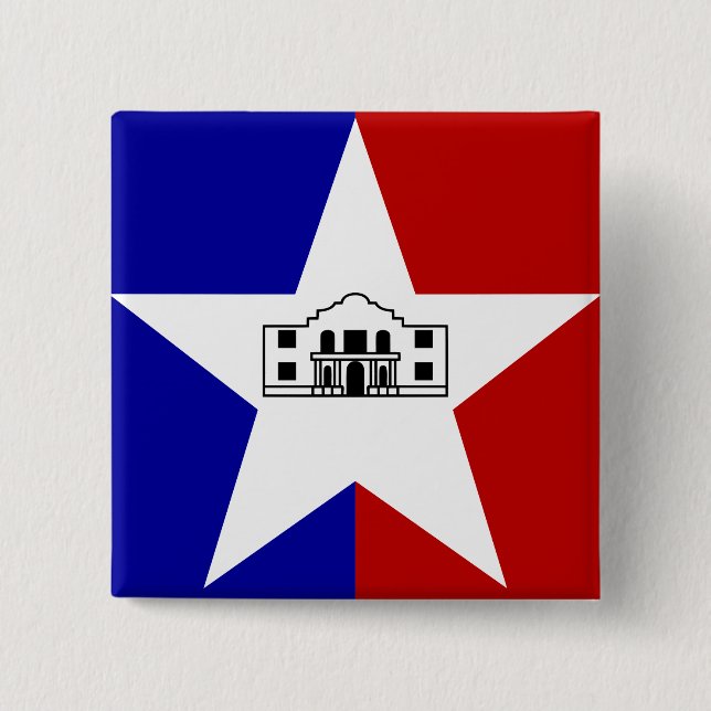 San Antonio Flag 15 Cm Square Badge (Front)