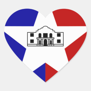 San Antonio Flag Heart Sticker