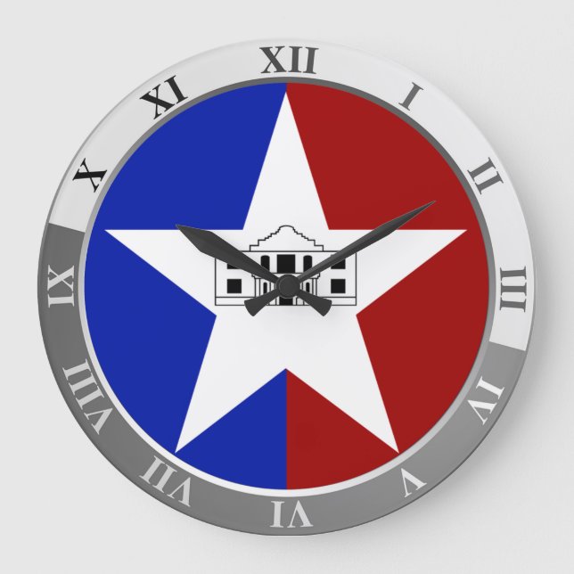 San Antonio flag Large Clock (Front)