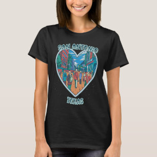 San Antonio In Texas Travel Souvenir Heart T-Shirt