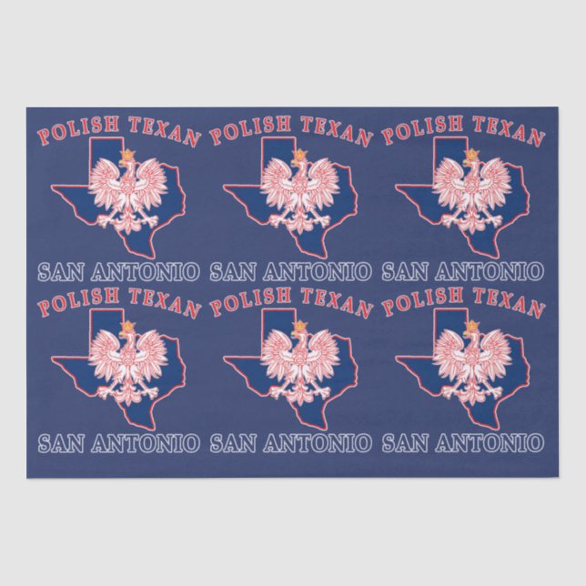 San Antonio Polish Texan Tissue Paper (Front)