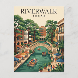 San Antonio River Walk Texas Postcard
