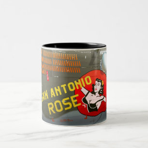 San Antonio Rose B-24 Nose Art (Vintage Fuselage) Two-Tone Coffee Mug