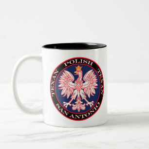 San Antonio Round Polish Texan Two-Tone Coffee Mug