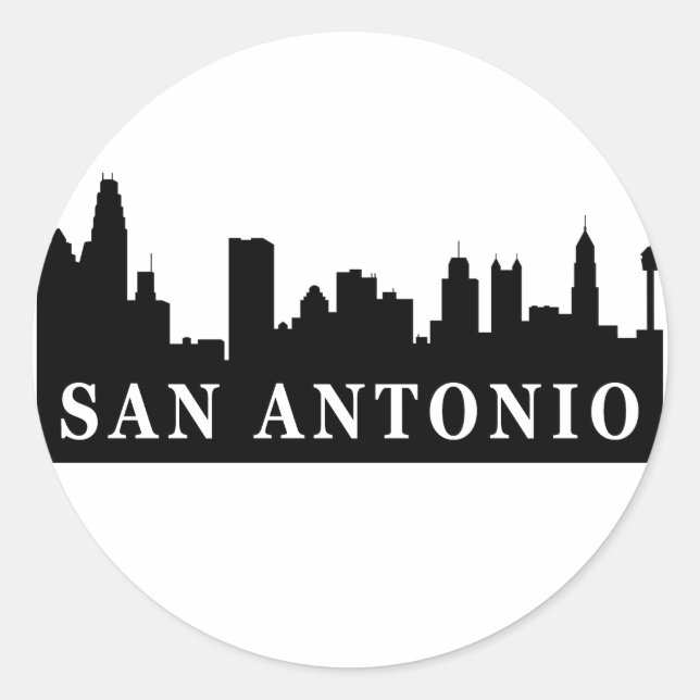 San Antonio Skyline Classic Round Sticker (Front)