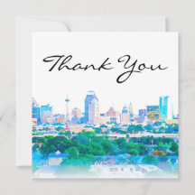 San Antonio Skyline Thank You Card