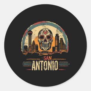 San Antonio - Sugar Skull Cinco De Mayo Fiesta Mat Classic Round Sticker
