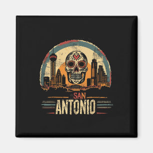 San Antonio - Sugar Skull Cinco De Mayo Fiesta Mat Magnet