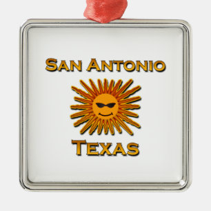 San Antonio Sun Icon Metal Tree Decoration