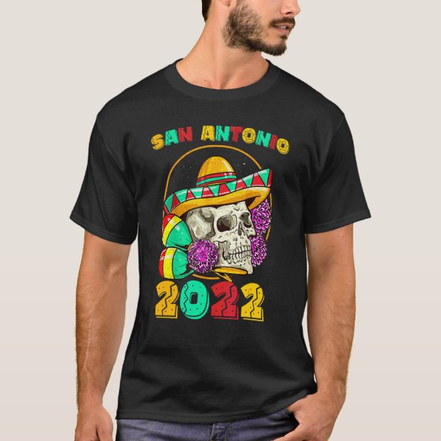San Antonio Texas 2022 Souvenir Fiesta Mexican Art T-Shirt (Front)