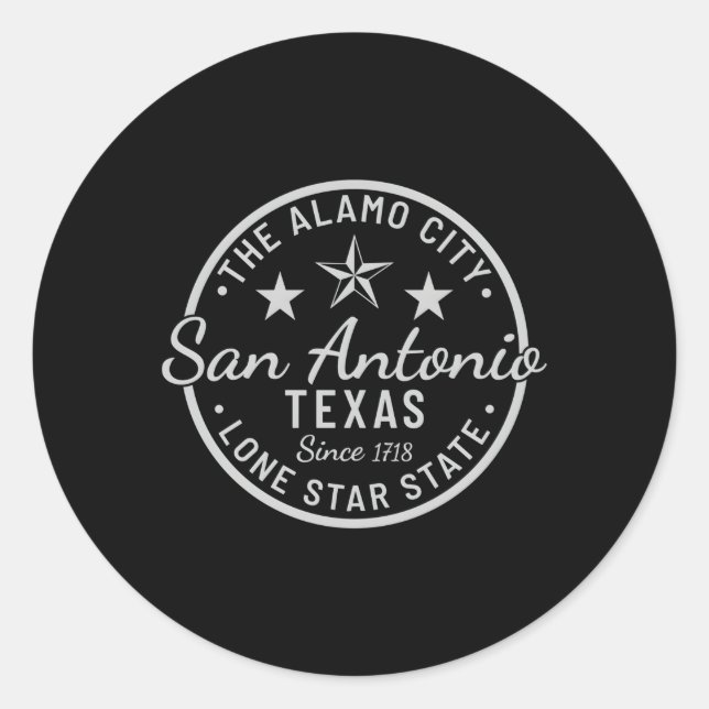 San Antonio Texas Alamo City Estd 1718 Classic Round Sticker (Front)