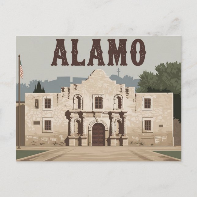 San Antonio, Texas, Alamo Postcard (Front)