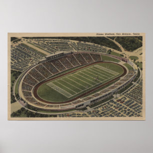 San Antonio, Texas - Alamo Stadium View Poster