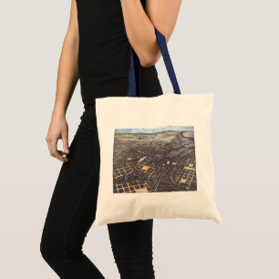 San Antonio, Texas, Antique Aerial City Map, 1873 Tote Bag
